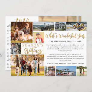 Cartes Pour Fêtes Annuelles Quelle merveilleuse année 11 Photo 2024 Calendrier