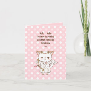 Cartes Pour Fêtes Annuelles Quelqu'un t'aime Texte Cupidon Puppy Pomchi