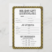 Cartes Pour Fêtes Annuelles Questionnaire de cadeau de vacances Art Déco (Devant)