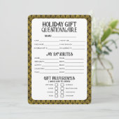 Cartes Pour Fêtes Annuelles Questionnaire de cadeau de vacances Art Déco (Debout devant)