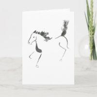 Queue haute, année de Sumi-e du cheval
