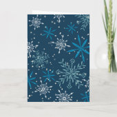 Cartes Pour Fêtes Annuelles "Qu'il neige" Flocon de neige bleu Non photo (Dos)