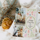 Cartes Pour Fêtes Annuelles Quirky Boho Main tiré Joyeux Noël 2 Photo