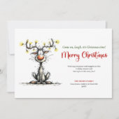Cartes Pour Fêtes Annuelles Quirky cartoon reindeer Christmas greeting card (Devant)