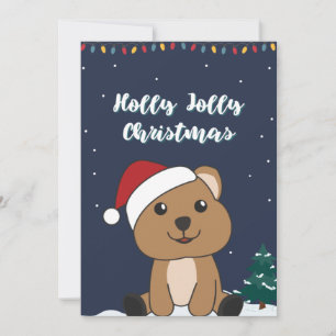 Cartes Pour Fêtes Annuelles Quokka Noël Neige Hiver Animaux Quokkas Vacances