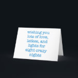 Cartes Pour Fêtes Annuelles Quote de machine à écrire de devis Hanoukka simple<br><div class="desc">Je vous souhaite beaucoup d'amour,  des loquets et des lumières pour huit nuits folles !</div>