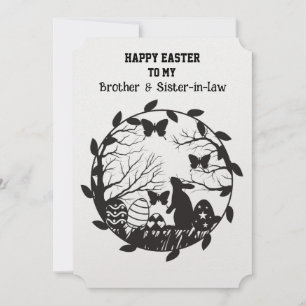 Cartes Pour Fêtes Annuelles Rabbit de Pâques dans la couronne frère et belle-s