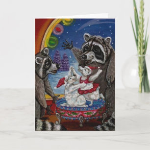 Cartes Pour Fêtes Annuelles RACCOON Dancing Bear Music Box Note Card