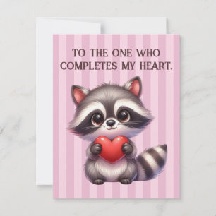 Cartes Pour Fêtes Annuelles Raccoon de la Journée des Valentines qui tient un