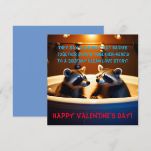 Cartes Pour Fêtes Annuelles Raccoons adorables dans la baignoire Amusants Sain