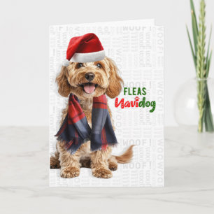 Cartes Pour Fêtes Annuelles Race de chien Cockapoo Drôle Poux Navidog Noël