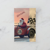 Cartes Pour Fêtes Annuelles Racecar With Santa (Intérieur)