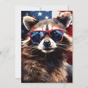 Cartes Pour Fêtes Annuelles Racoon 4 juillet fête de l'indépendance