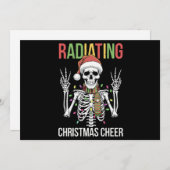 Cartes Pour Fêtes Annuelles Radiologie Noël Santa Squelette Technicien de radi (Devant / Derrière)