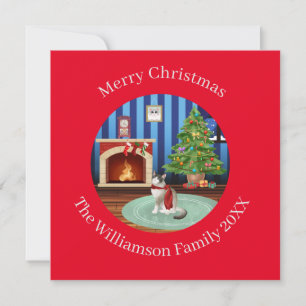 Cartes Pour Fêtes Annuelles Ragdoll personnalisé Kitty Chat Noël