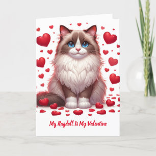 Cartes Pour Fêtes Annuelles Ragdoll Romance : Saint Valentin