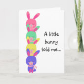 Cartes Pour Fêtes Annuelles Rainbow Bunnies Pâques (Devant)