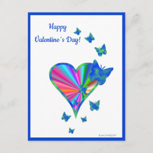 Cartes Pour Fêtes Annuelles Rainbow heart and Butterfly