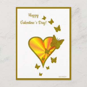 Cartes Pour Fêtes Annuelles Rainbow heart and Butterfly