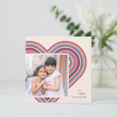 Cartes Pour Fêtes Annuelles Rainbow Heart Flat Valentine's Day Card - Bourgogn (Debout devant)