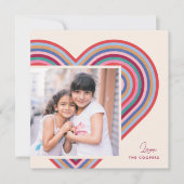 Cartes Pour Fêtes Annuelles Rainbow Heart Flat Valentine's Day Card - Bourgogn (Devant)
