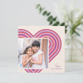Cartes Pour Fêtes Annuelles Rainbow Heart Flat Valentine's Day Card - Plum (Debout devant)