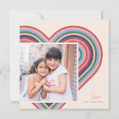 Cartes Pour Fêtes Annuelles Rainbow Heart Flat Valentine's Day Card - Saumon (Devant)