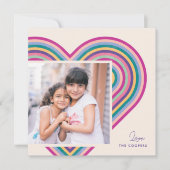 Cartes Pour Fêtes Annuelles Rainbow Heart Flat Valentine's Day Card - Violet (Devant)