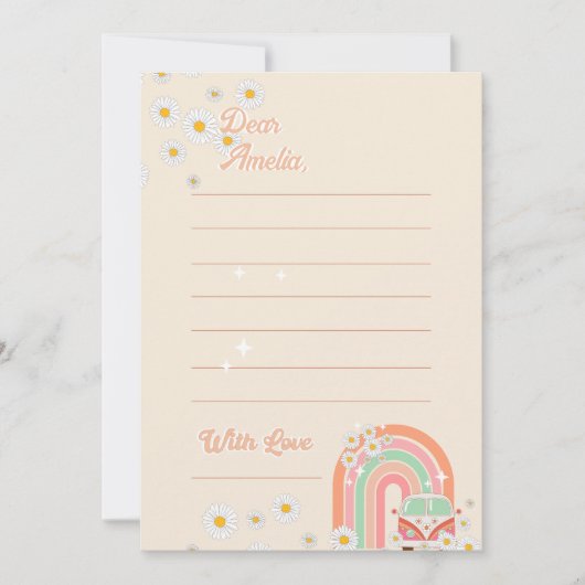 Cartes Pour Fêtes Annuelles Rainbow Hippie Anniversaire heure Capsule Message (Devant)