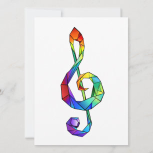 Cartes Pour Fêtes Annuelles Rainbow musical key treble clef