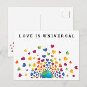 Cartes Pour Fêtes Annuelles Rainbow of Hearts Design (Devant / Derrière)
