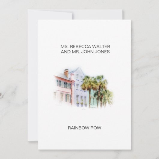 Cartes Pour Fêtes Annuelles Rainbow Row - Charleston (Devant)