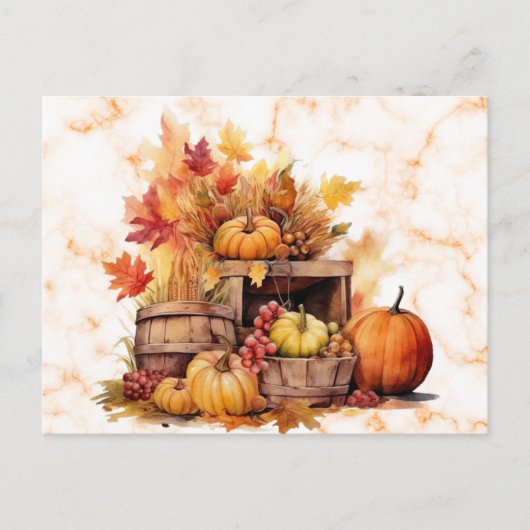 Cartes Pour Fêtes Annuelles Raisins citrouille Feuille automne automne Hallowe (Devant)