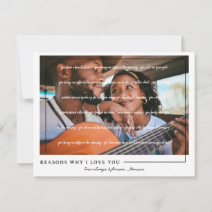 Cartes Pour Fêtes Annuelles Raisons pour lesquelles je t'aime Photo de coupl