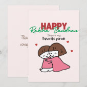 Cartes Pour Fêtes Annuelles Raksha Bandhan (Devant / Derrière)