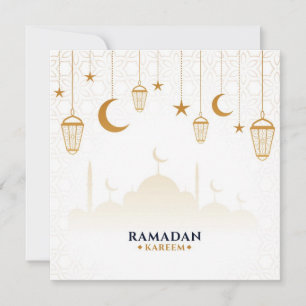 Cartes Pour Fêtes Annuelles Ramadan Kareem Gold Stars et croissant