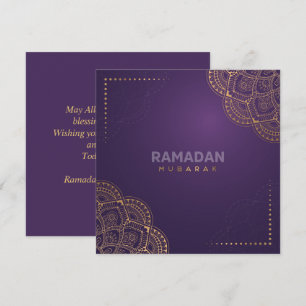 Cartes Pour Fêtes Annuelles Ramadan Kareem Moubarak Golden Mandala Purple