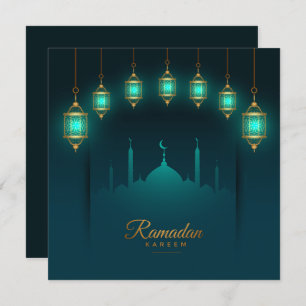 Cartes Pour Fêtes Annuelles Ramadan Kareem Mubarak Gold Mosquée islamique