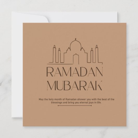 Cartes Pour Fêtes Annuelles Ramadan Moubarak (Devant)