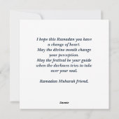 Cartes Pour Fêtes Annuelles Ramadan Moubarak Musulman Mosquée Bleu Marine Doré (Dos)