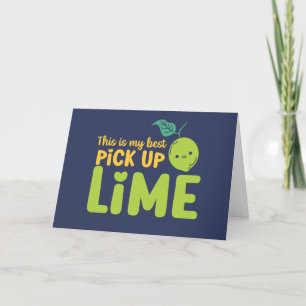 Cartes Pour Fêtes Annuelles Ramasse Lime mignonne Pun de Fruit Drôle Saint Val