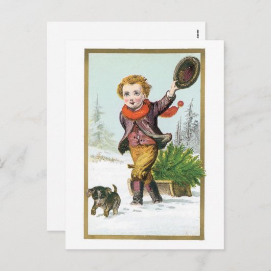 Cartes Pour Fêtes Annuelles Ramenez à la maison l'arbre de Noël (Devant / Derrière)