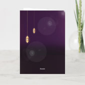 Cartes Pour Fêtes Annuelles Ramzan Kareem Lune Dorée Avec Lanternes Violet (Dos)