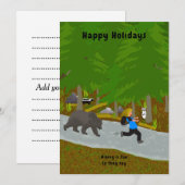 Cartes Pour Fêtes Annuelles Randonnée (Devant / Derrière)