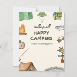 Cartes Pour Fêtes Annuelles Randonnée Camping Baby shower coloré moderne ou en