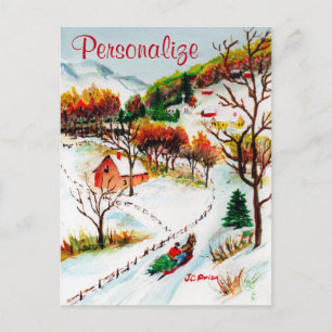 Cartes Pour Fêtes Annuelles Randonnée d'hiver Randonnée de neige Mountain Wate