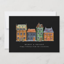 Rangée de maisons par une journée d'hiver