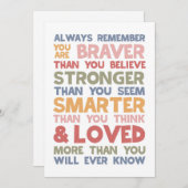 Cartes Pour Fêtes Annuelles Rappelez-vous toujours que vous êtes courageux (Devant / Derrière)