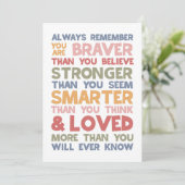 Cartes Pour Fêtes Annuelles Rappelez-vous toujours que vous êtes courageux (Debout devant)