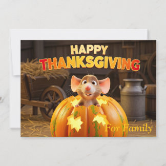 Cartes Pour Fêtes Annuelles Rat de dessin bon thanksgiving en Citrouille